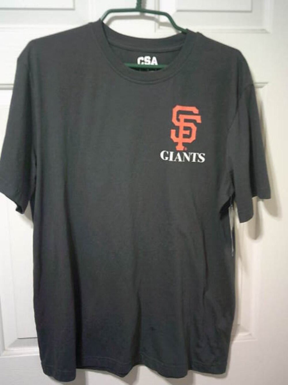 NEW MEN'S SIZE LG SAN FRANCISCO GIANTS T-SHIRT TOP LOGO FRONT & BACK GENUINE MER